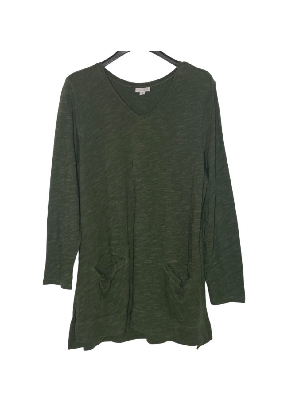 J. Jill Knit Cotton Front Patch Pocket Tunic Top Sz XL Minimalist Lagenlook